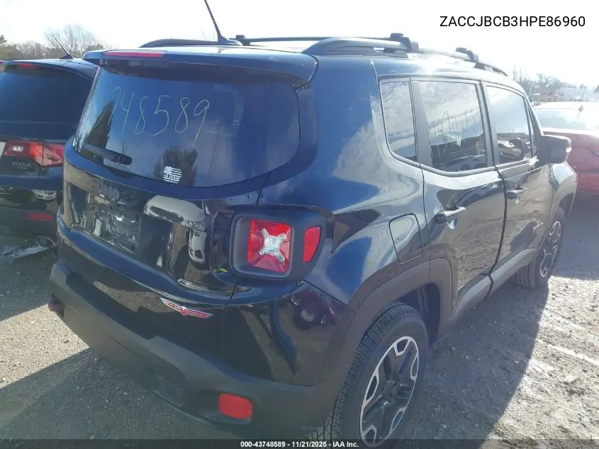 ZACCJBCB3HPE86960 2017 Jeep Renegade Trailhawk 4X4