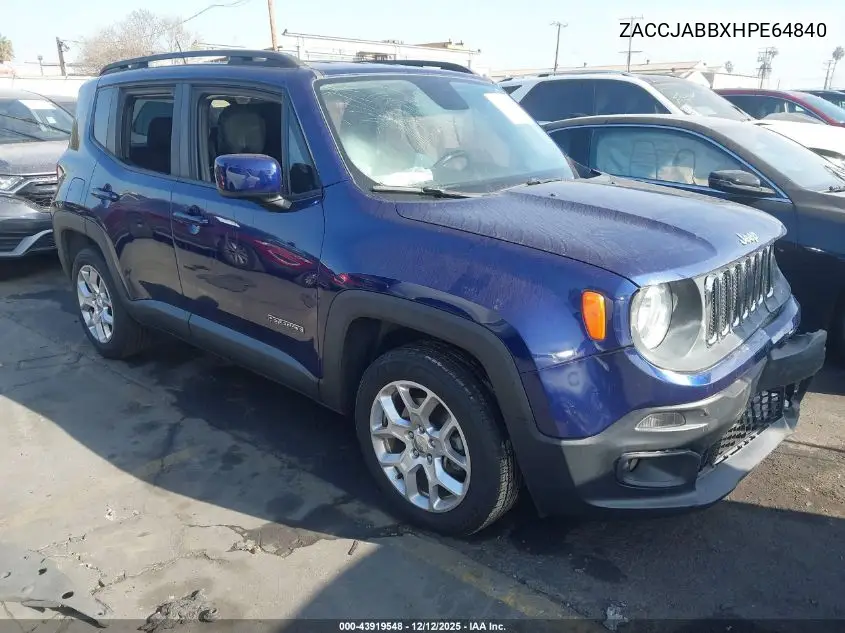ZACCJABBXHPE64840 2017 Jeep Renegade Latitude Fwd