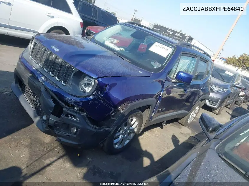 ZACCJABBXHPE64840 2017 Jeep Renegade Latitude Fwd
