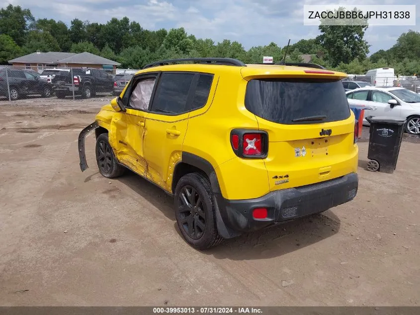 2018 Jeep Renegade Altitude 4X4 VIN: ZACCJBBB6JPH31838 Lot: 39953013