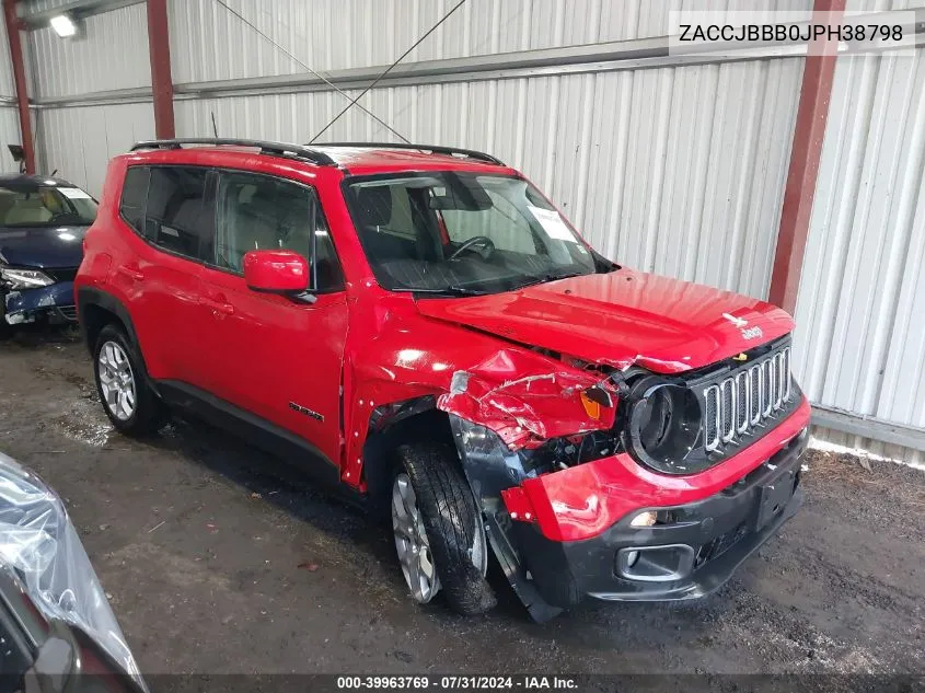 2018 Jeep Renegade Latitude 4X4 VIN: ZACCJBBB0JPH38798 Lot: 39963769