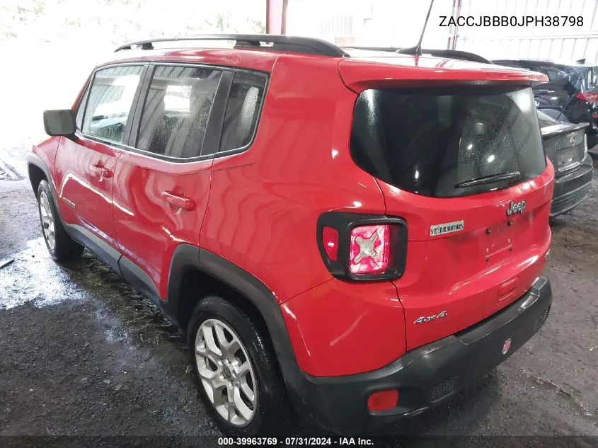 2018 Jeep Renegade Latitude 4X4 VIN: ZACCJBBB0JPH38798 Lot: 39963769