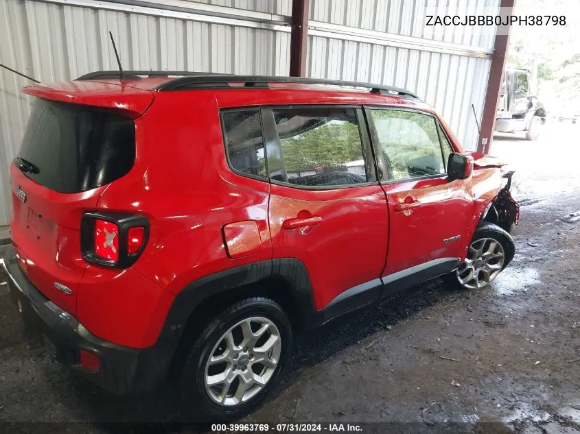 2018 Jeep Renegade Latitude 4X4 VIN: ZACCJBBB0JPH38798 Lot: 39963769