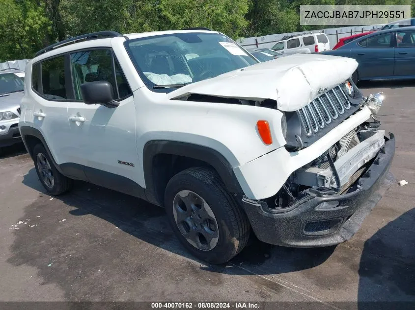 2018 Jeep Renegade Sport 4X4 VIN: ZACCJBAB7JPH29551 Lot: 40070162