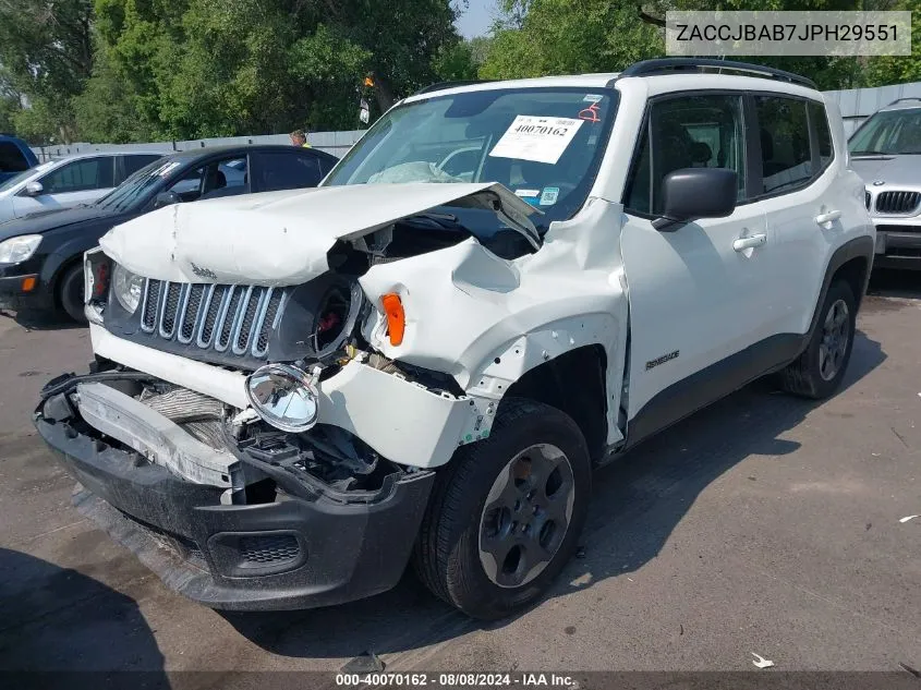 2018 Jeep Renegade Sport 4X4 VIN: ZACCJBAB7JPH29551 Lot: 40070162