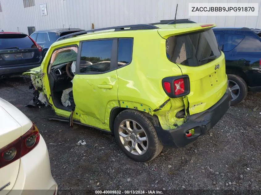 2018 Jeep Renegade Latitude VIN: ZACCJBBB9JPG91870 Lot: 40089832