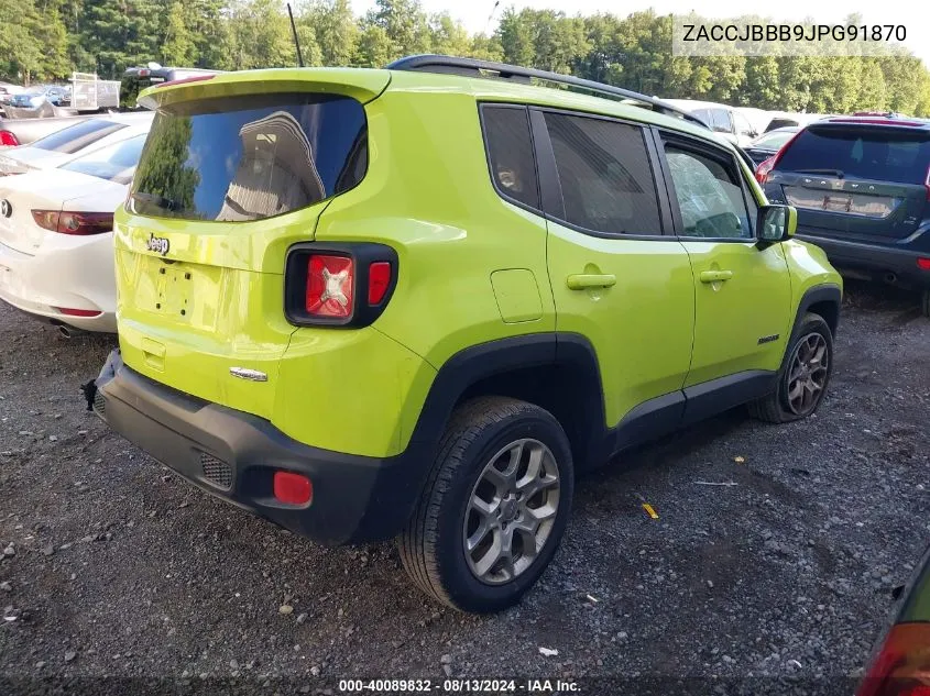 2018 Jeep Renegade Latitude VIN: ZACCJBBB9JPG91870 Lot: 40089832