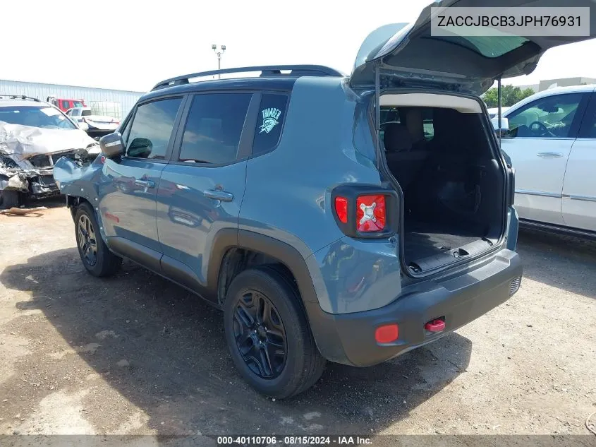 ZACCJBCB3JPH76931 2018 Jeep Renegade Trailhawk 4X4