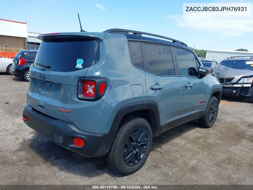 ZACCJBCB3JPH76931 2018 Jeep Renegade Trailhawk 4X4