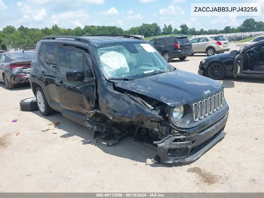 2018 Jeep Renegade Latitude Fwd VIN: ZACCJABB3JPJ43256 Lot: 40112099