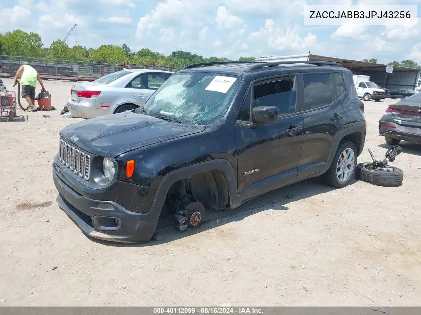 2018 Jeep Renegade Latitude Fwd VIN: ZACCJABB3JPJ43256 Lot: 40112099