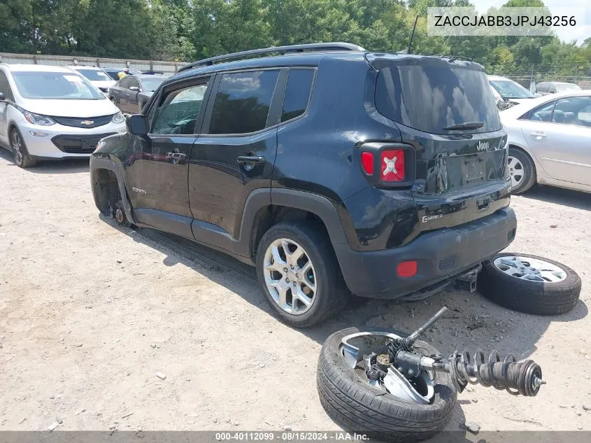 2018 Jeep Renegade Latitude Fwd VIN: ZACCJABB3JPJ43256 Lot: 40112099