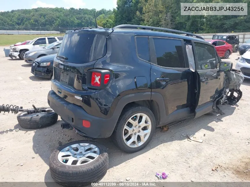 2018 Jeep Renegade Latitude Fwd VIN: ZACCJABB3JPJ43256 Lot: 40112099