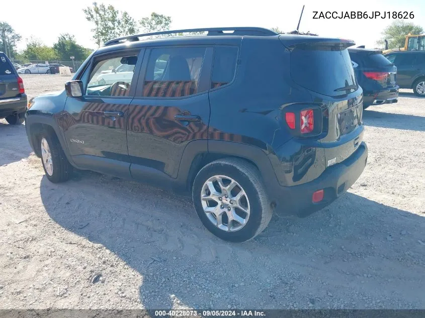 2018 Jeep Renegade Latitude VIN: ZACCJABB6JPJ18626 Lot: 40228073