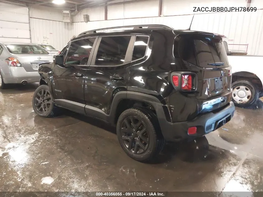 2018 Jeep Renegade Altitude 4X4 VIN: ZACCJBBB0JPH78699 Lot: 40356055