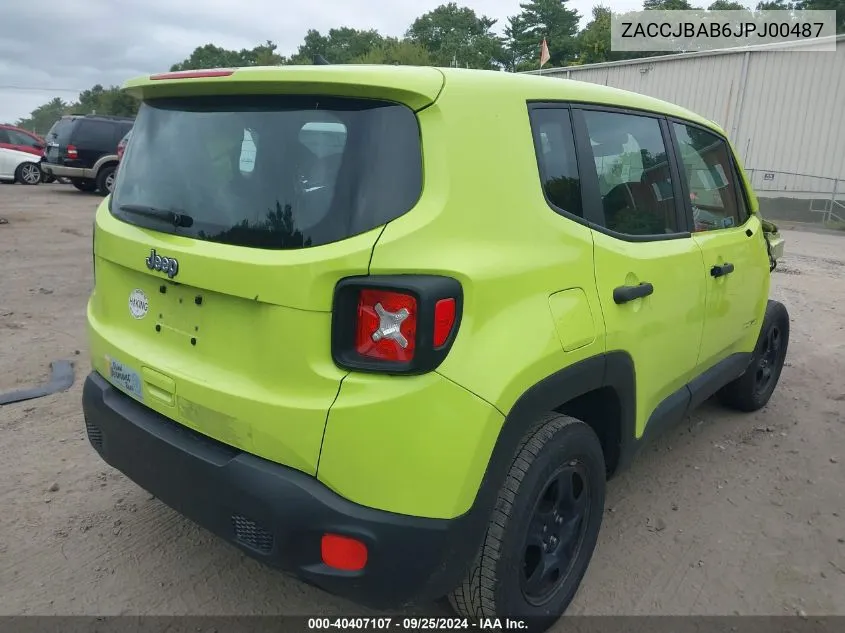 2018 Jeep Renegade Sport 4X4 VIN: ZACCJBAB6JPJ00487 Lot: 40407107