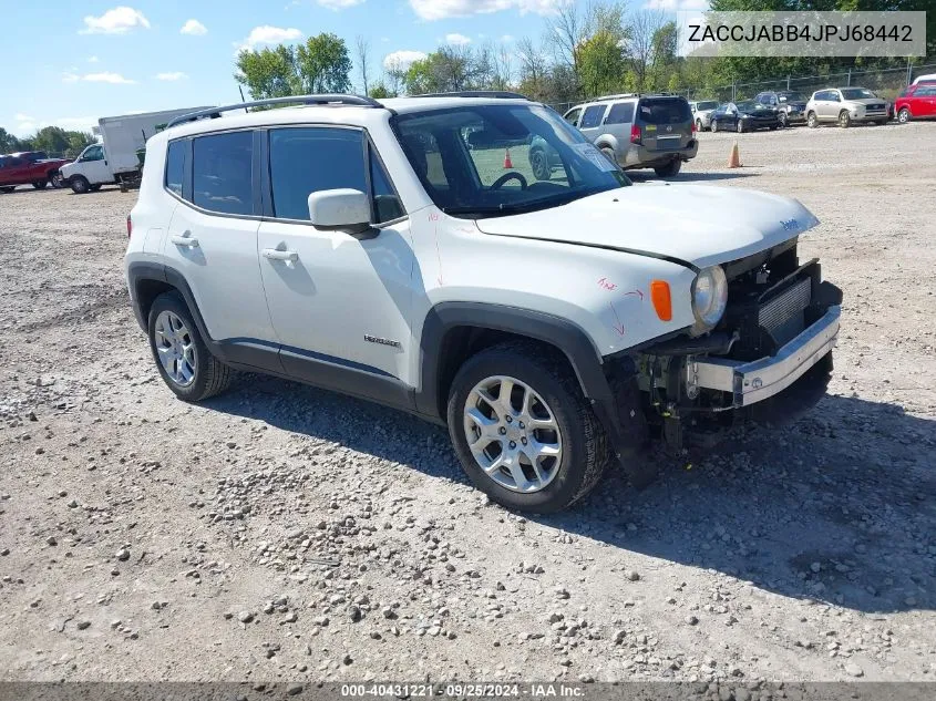 2018 Jeep Renegade Latitude Fwd VIN: ZACCJABB4JPJ68442 Lot: 40431221