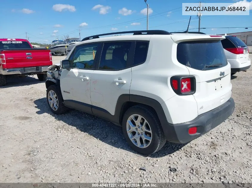 2018 Jeep Renegade Latitude Fwd VIN: ZACCJABB4JPJ68442 Lot: 40431221