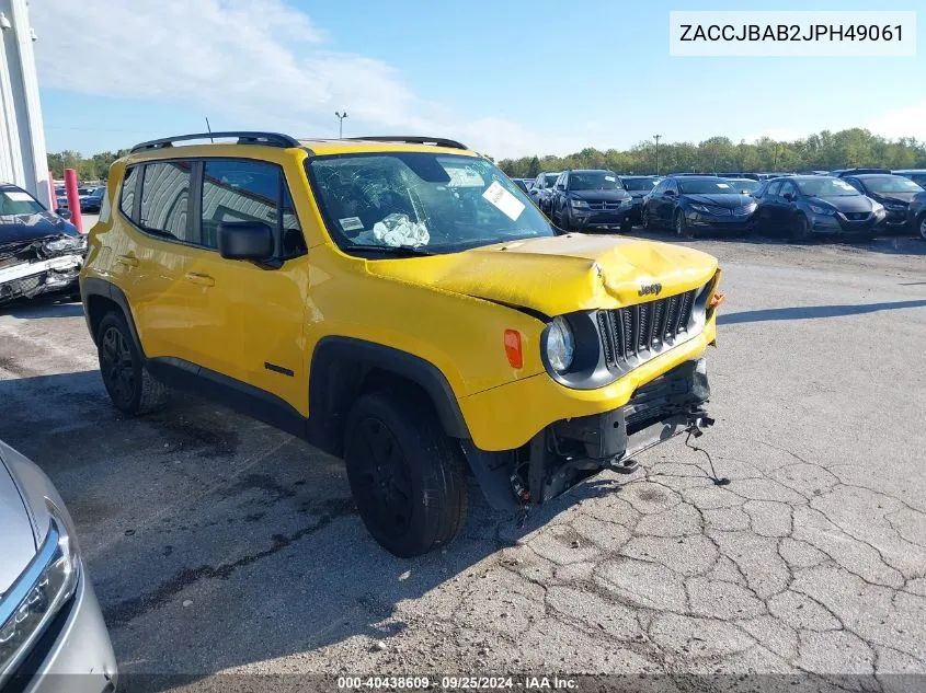 2018 Jeep Renegade Upland Edition 4X4 VIN: ZACCJBAB2JPH49061 Lot: 40438609