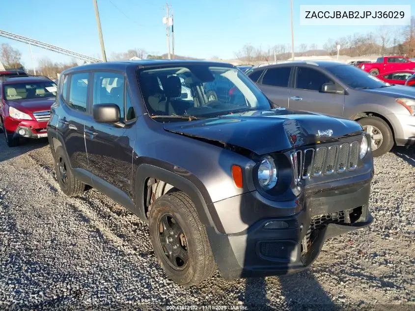 ZACCJBAB2JPJ36029 2018 Jeep Renegade Sport 4X4