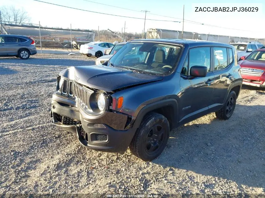 ZACCJBAB2JPJ36029 2018 Jeep Renegade Sport 4X4