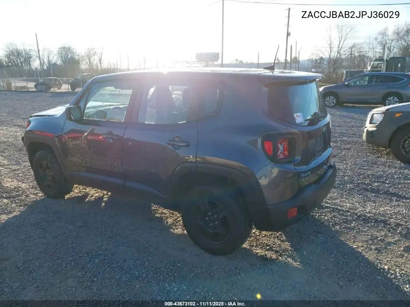 ZACCJBAB2JPJ36029 2018 Jeep Renegade Sport 4X4