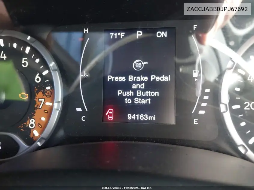 ZACCJABB0JPJ67692 2018 Jeep Renegade Altitude Fwd