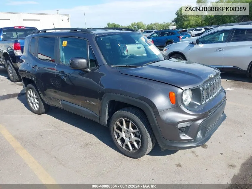 2019 Jeep Renegade Latitude 4X4 VIN: ZACNJBBB8KPK08389 Lot: 40086354