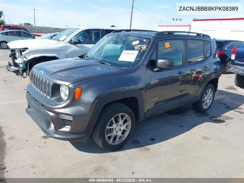 2019 Jeep Renegade Latitude 4X4 VIN: ZACNJBBB8KPK08389 Lot: 40086354