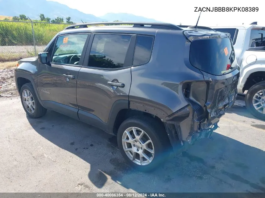 2019 Jeep Renegade Latitude 4X4 VIN: ZACNJBBB8KPK08389 Lot: 40086354