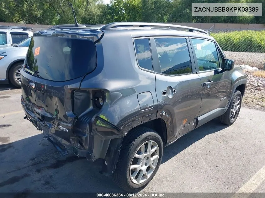 2019 Jeep Renegade Latitude 4X4 VIN: ZACNJBBB8KPK08389 Lot: 40086354