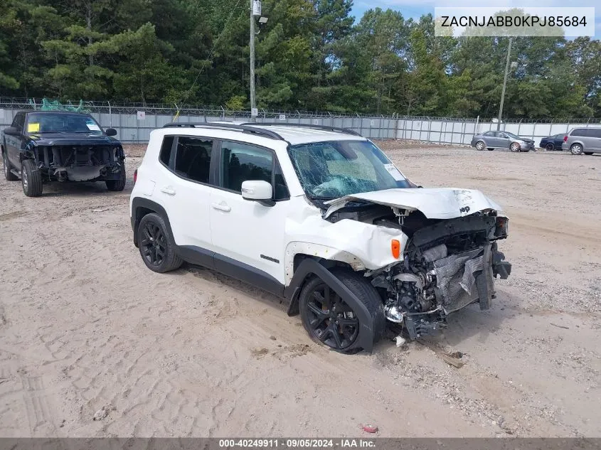 2019 Jeep Renegade Altitude Fwd VIN: ZACNJABB0KPJ85684 Lot: 40249911