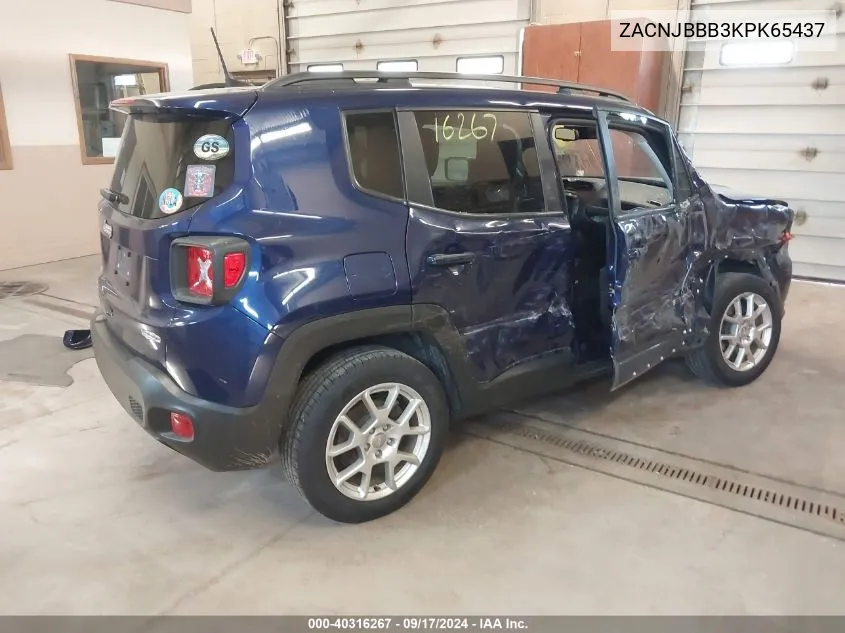 2019 Jeep Renegade Latitude 4X4 VIN: ZACNJBBB3KPK65437 Lot: 40316267