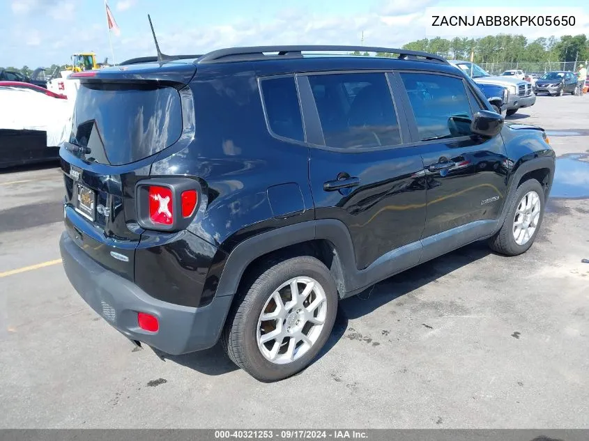 2019 Jeep Renegade Latitude Fwd VIN: ZACNJABB8KPK05650 Lot: 40321253