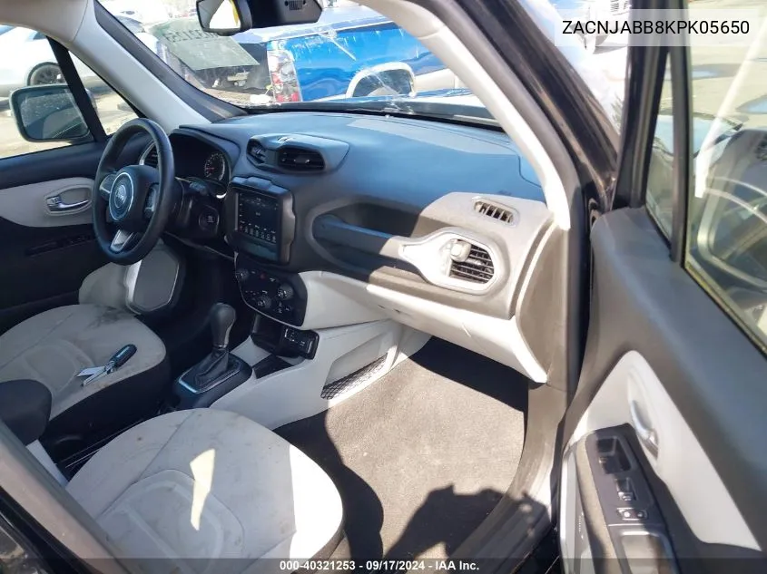 2019 Jeep Renegade Latitude Fwd VIN: ZACNJABB8KPK05650 Lot: 40321253