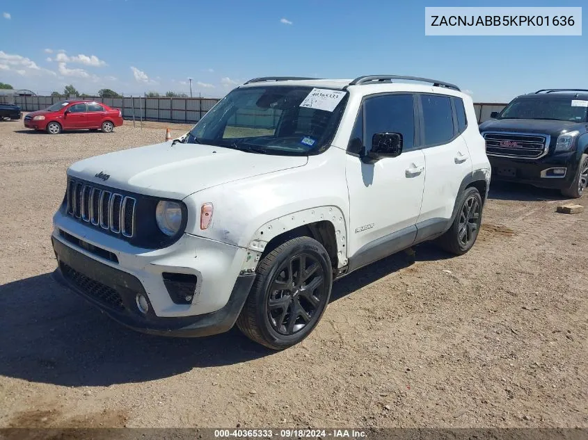 2019 Jeep Renegade Latitude Fwd VIN: ZACNJABB5KPK01636 Lot: 40365333