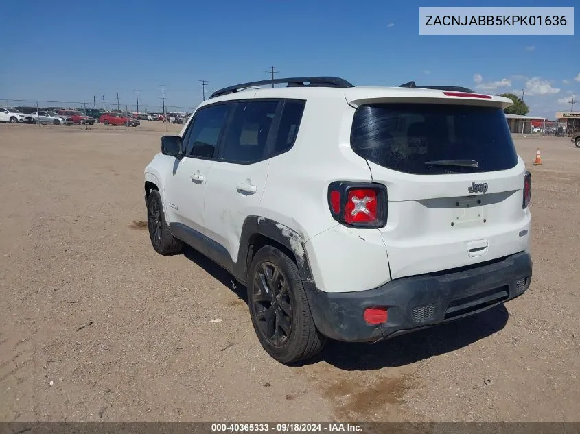 2019 Jeep Renegade Latitude Fwd VIN: ZACNJABB5KPK01636 Lot: 40365333