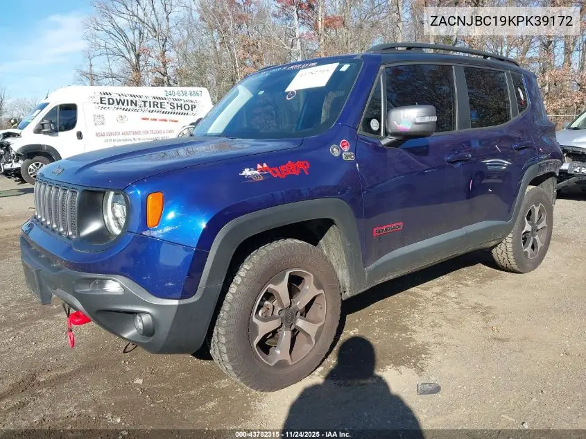 ZACNJBC19KPK39172 2019 Jeep Renegade Trailhawk 4X4