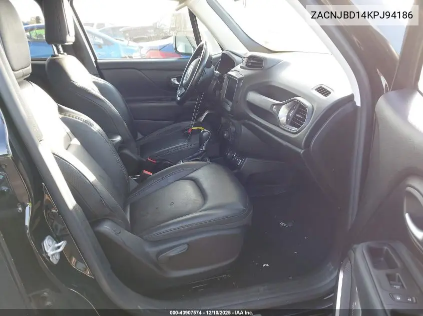 ZACNJBD14KPJ94186 2019 Jeep Renegade Limited 4X4