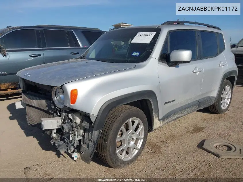 ZACNJABB0KPK01172 2019 Jeep Renegade Latitude Fwd