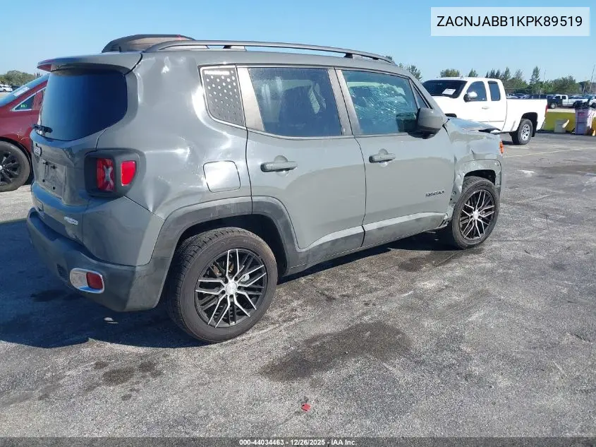 ZACNJABB1KPK89519 2019 Jeep Renegade Latitude Fwd