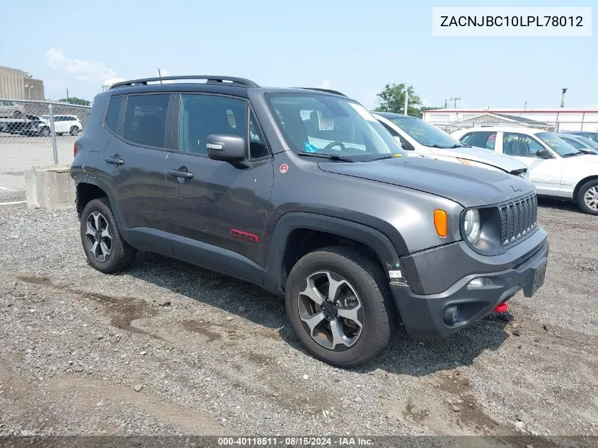 ZACNJBC10LPL78012 2020 Jeep Renegade Trailhawk 4X4