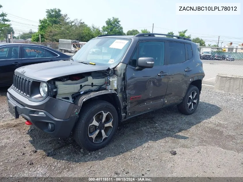 ZACNJBC10LPL78012 2020 Jeep Renegade Trailhawk 4X4