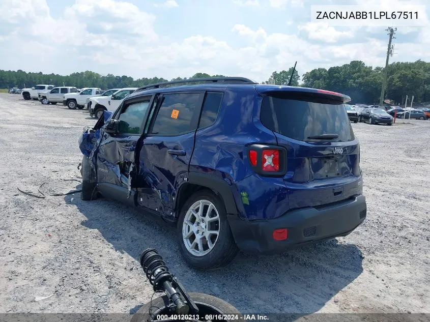 2020 Jeep Renegade Latitude Fwd VIN: ZACNJABB1LPL67511 Lot: 40120213