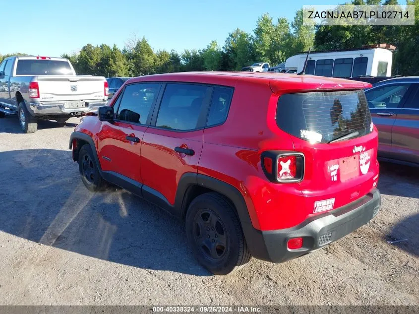 ZACNJAAB7LPL02714 2020 Jeep Renegade Sport Fwd