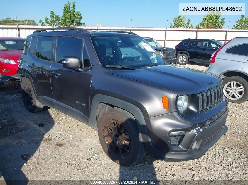 2020 Jeep Renegade Altitude Fwd VIN: ZACNJABB8LPL48602 Lot: 40383026