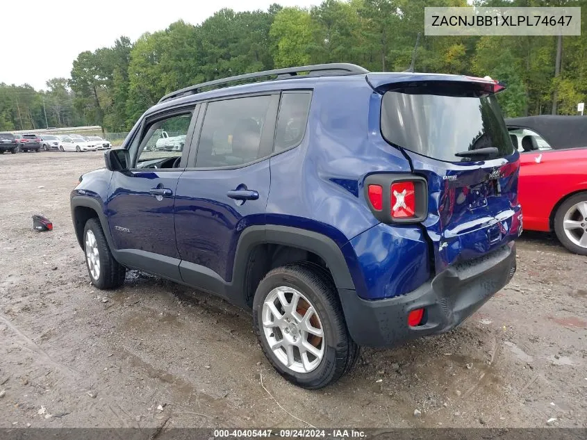 ZACNJBB1XLPL74647 2020 Jeep Renegade Latitude 4X4