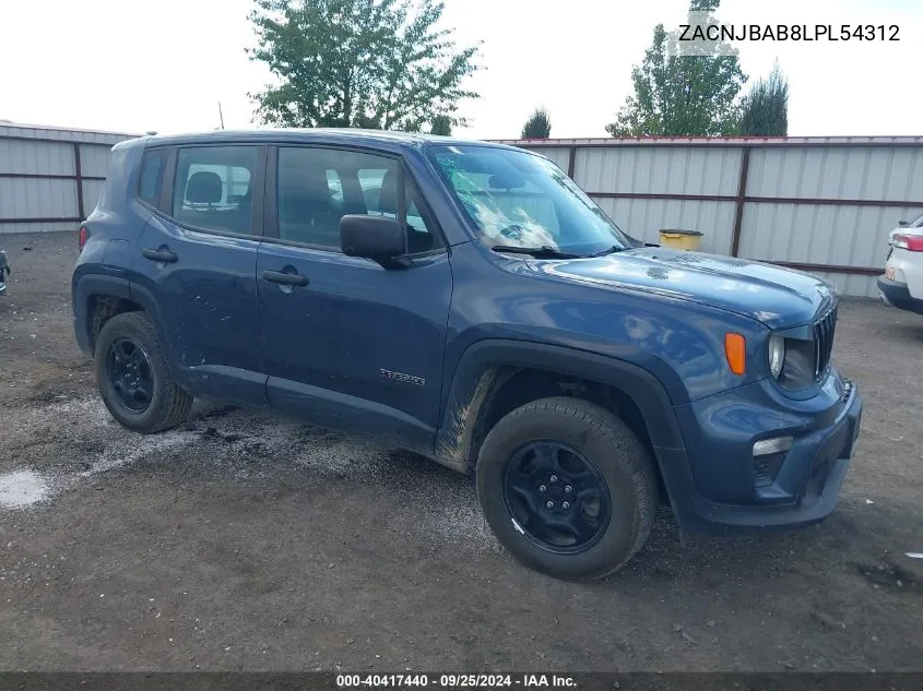 ZACNJBAB8LPL54312 2020 Jeep Renegade Sport 4X4