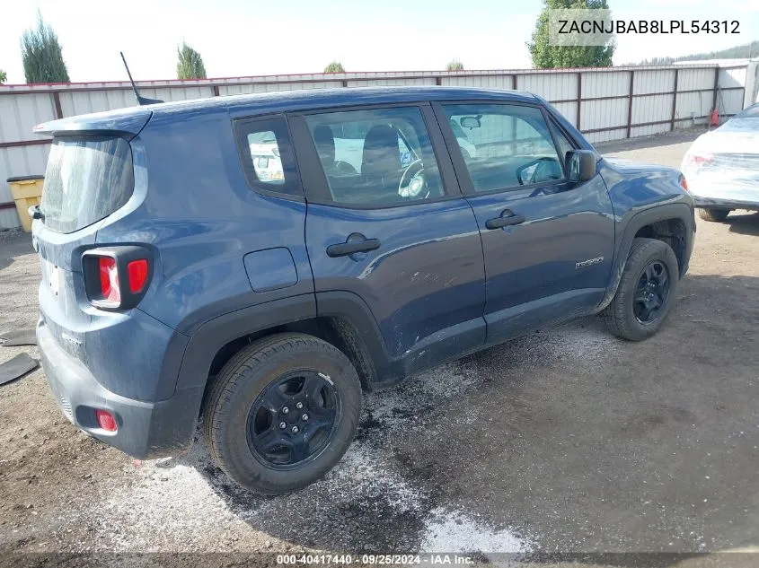 2020 Jeep Renegade Sport 4X4 VIN: ZACNJBAB8LPL54312 Lot: 40417440