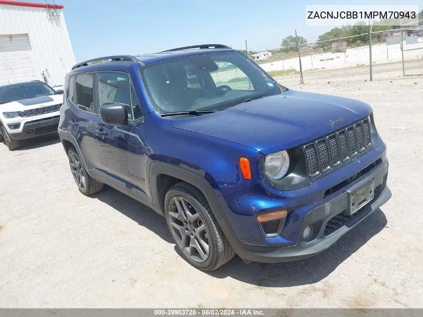 2021 Jeep Renegade Latitude Fwd VIN: ZACNJCBB1MPM70943 Lot: 39903728